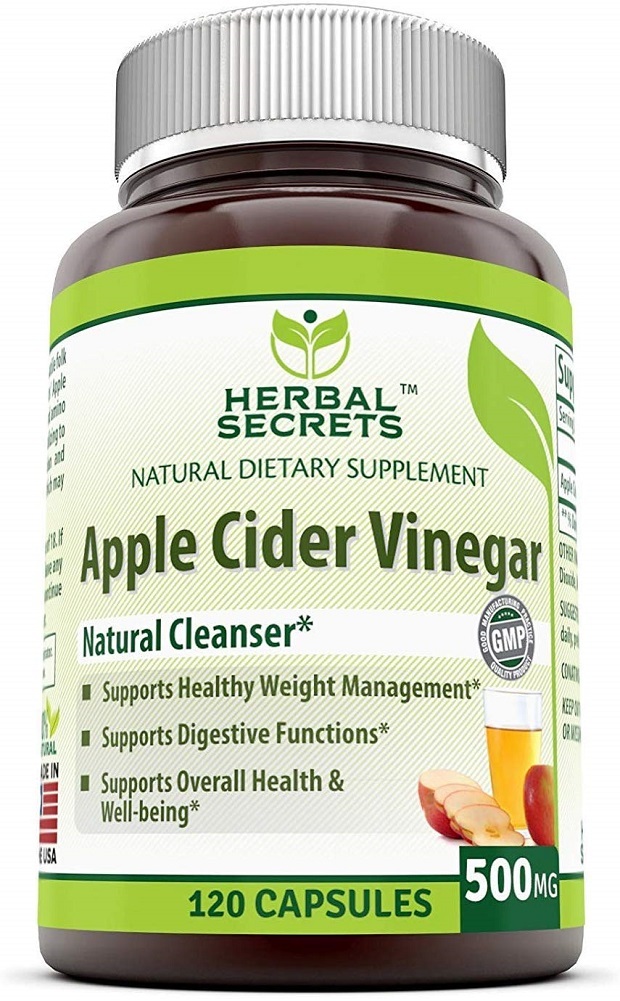 Herbal Secrets Apple Cider Vinegar 500 mg 120 Capsules *Supports Healthy Weight
