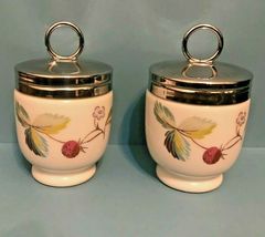 English STAFFORDSHIRE-- Royal Worcester Porcelain Strawberry Fair Egg Coddlers - $27.45