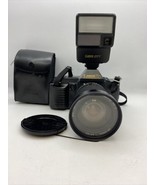 Canon T70 SLR Film Camera +28-105mm f/3.5-4.5 lens+ 277T Speedlite Flash - $140.23