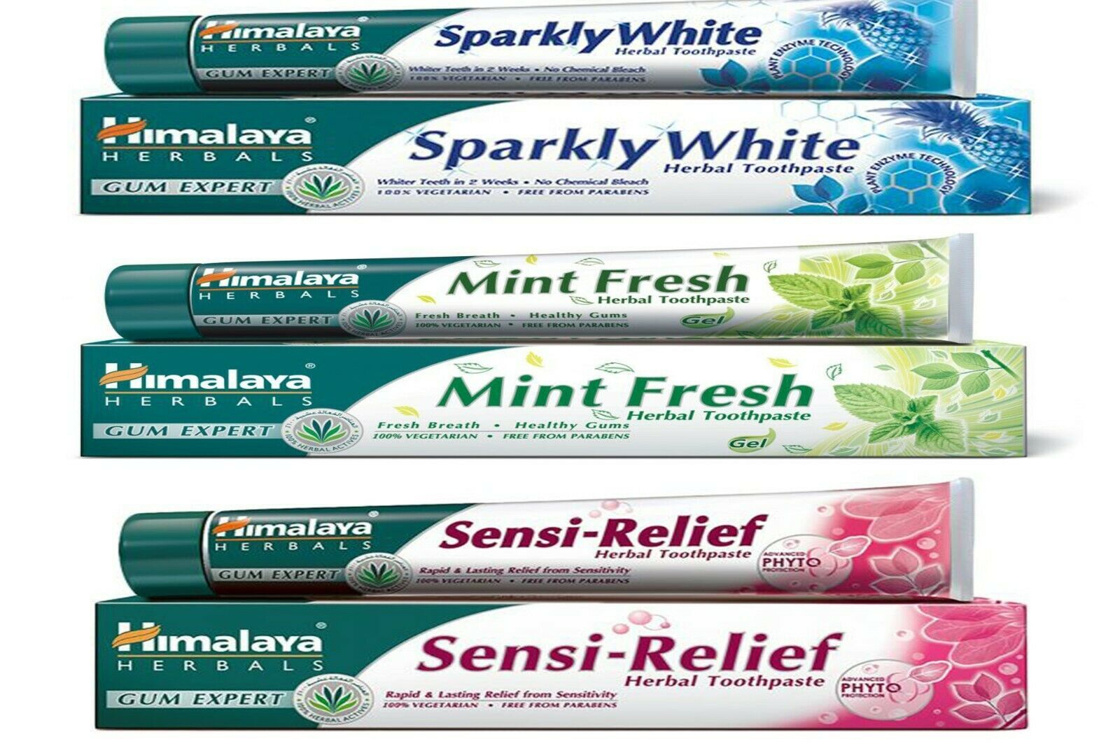 100ml. Himalaya Natural Herbal Toothpaste Sensi-Relief Mint Fresh Sparkly White