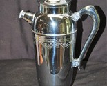 Old Vintage Chrome Metal Coffee Carafe Tea or Water Pitcher Incised Design MCM
