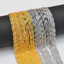 Pcs lot 45cm 50cm 60cm 80cm wholesale water wave chain thin necklaces gold color silver thumb200