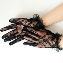 Women Short Lace Floral Gloves Gothic Bride Wedding Mittens Hot Sexy Lol... - $8.59