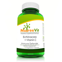 Powerful Immune Defender Organic Echinacea + Vitamin C Immune Support 200 Caps - $36.99