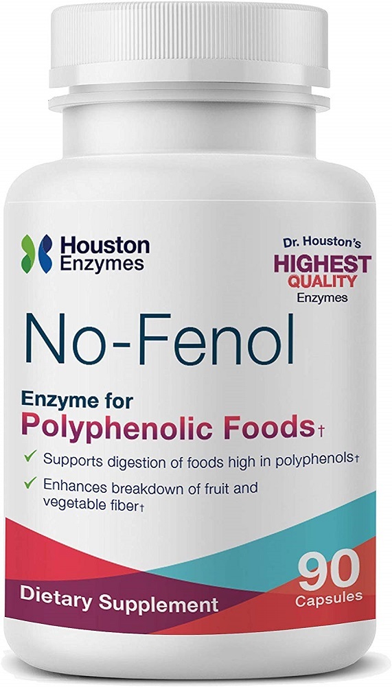 Houston Enzymes – No-Fenol Enzyme for Polyphenolic Foods – 90 Capsules(90 Doses)