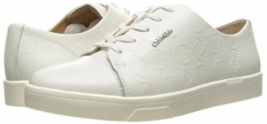 Calvin Klein Imilia 9.5 Platinum White Leather Fashion Walking Sneakers ... - $72.50