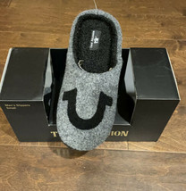 New True Religion Gray Black Faux Wool Men&#39;s Shoes Slippers Size 7 - 8 S... - $29.99