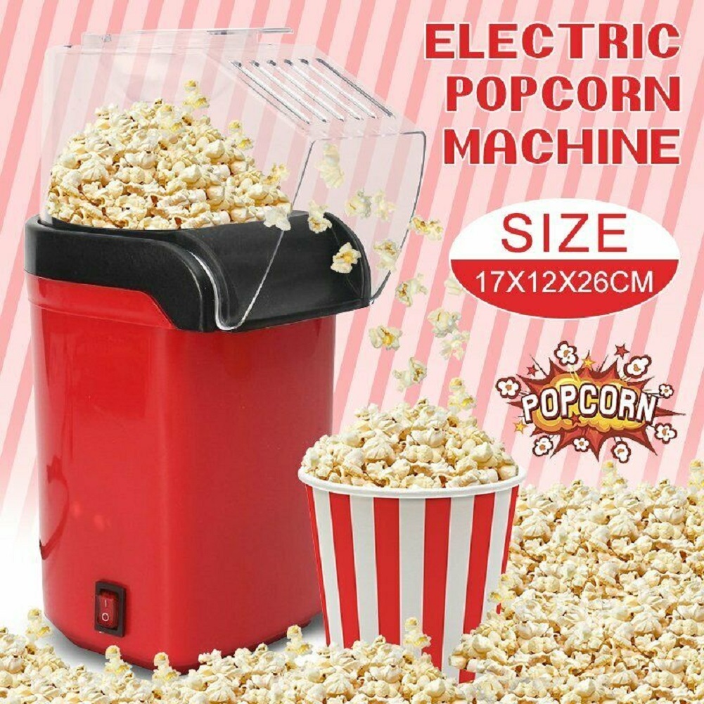 Electric Automatic Popcorn Popper Maker Portable Hot Air Machine Snacks
