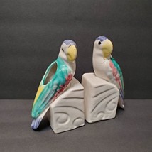 Vintage Morton Pottery Parrot Planters, set of 2, Vase, Tropical Bird, 1950s MCM image 2