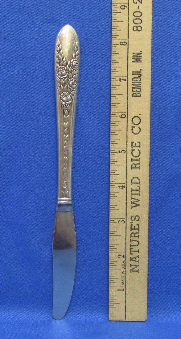 Pretty Vintage /" Rose /& Leaf /" Sugar Serving Spoon National Silver