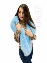 Arctic Fox Fur Stole 63' (160cm) Saga Furs Light Blue Color Fur Scarf Collar image 5