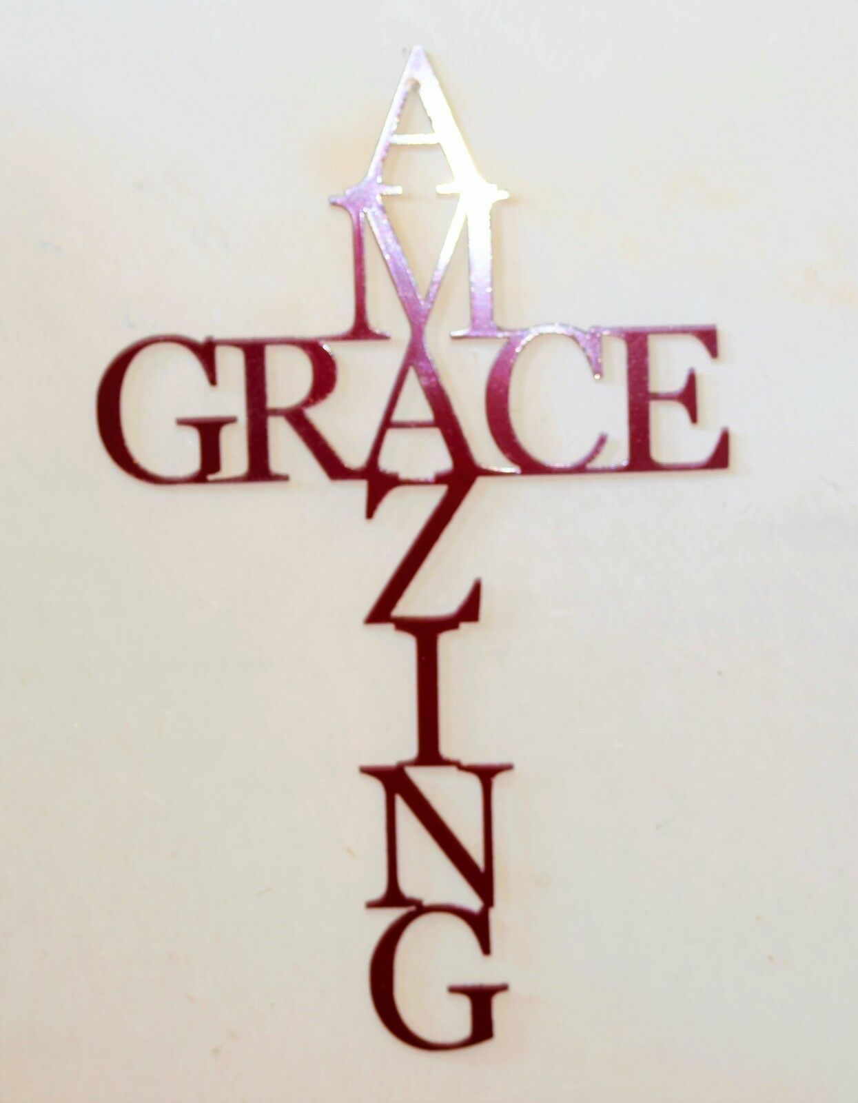 Amazing Grace Metal Cross Jesus cross or Infinity with red powdercoat finish - $54.45