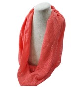 Fabulous FARAH; a coral open-weave handmade infinity scarf plus 2 bonus ... - $39.00
