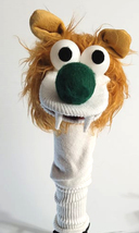 D71 * Basic Custom "Lion w/ Round Green Nose" Sock Puppet * Custom Made - $5.00