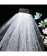 Long Wedding Veil Cathedral Wedding Veil, Luxury Bridal Tulle Bridal Veil Pearl - $10.99 - $79.99