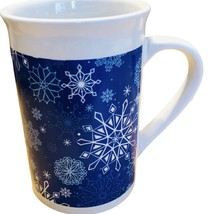 Royal Norfolk Winter Blue Snowflakes Wonderland Coffee Cup Mug 12oz Let ... - $10.35