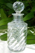 7.75&quot; Tall SWIRL Clear Perfume/Cologne Bottle~Pontil Mark~Old~Heavy~Gorg... - $123.74