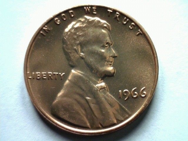 Primary image for 1966 SMS SPECIAL MINT SET LINCOLN CENT PENNY GEM / SUPERB UNCIRCULATED RED SMS
