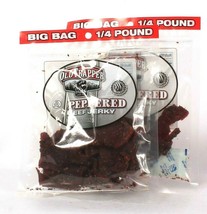 2 Bags Old Trapper 4 Oz Peppered Beef Jerky Naturally Smoked BB 10/2023