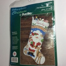 Bucilla  SANTA &amp; ANIMALS  Felt Applique Christmas Stocking Kit 32709 - $20.53