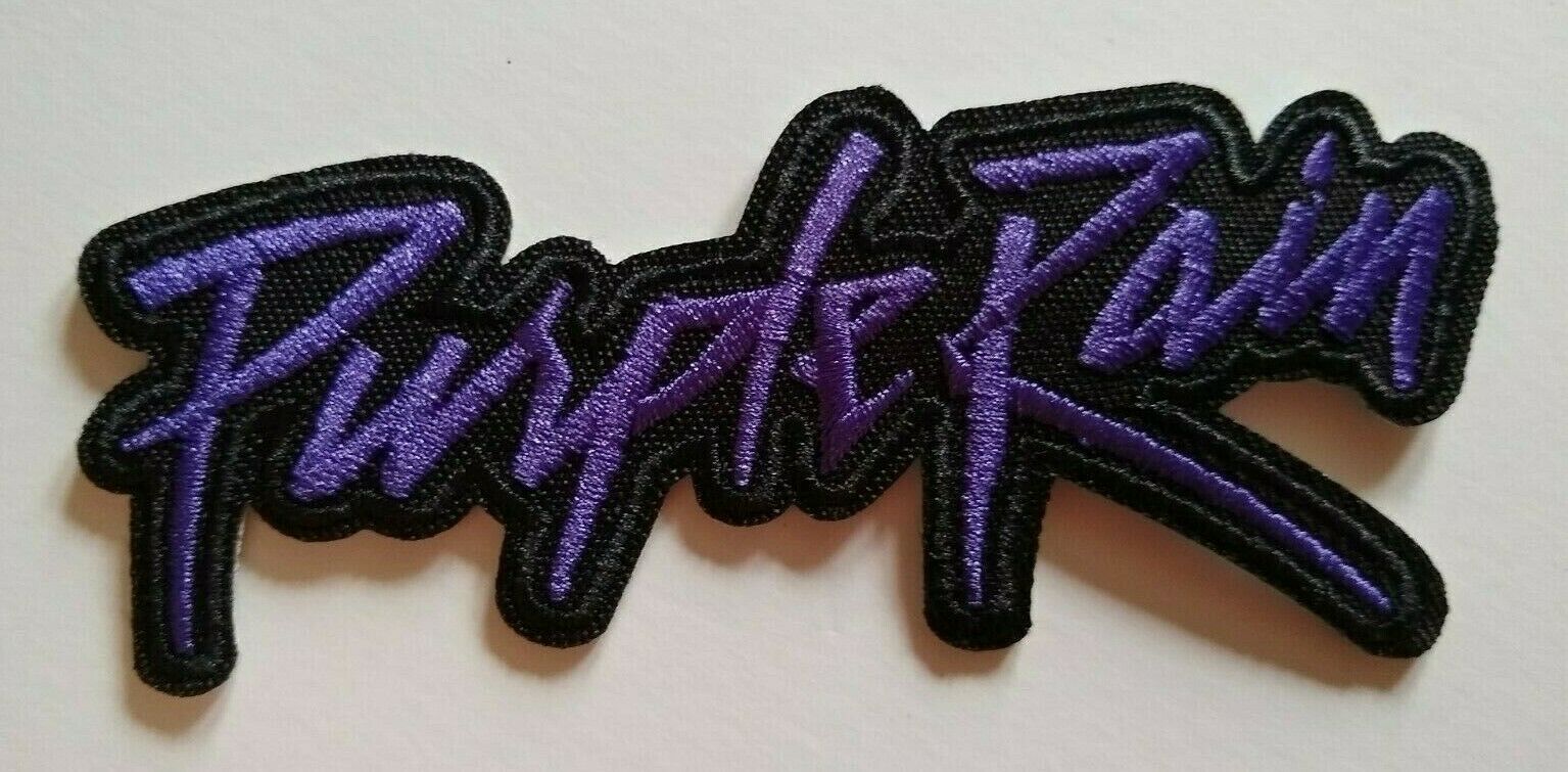 Prince~Purple Rain~Embroidered Applique Patch~4 3/4 x 1 7/8~Iron or Sew On
