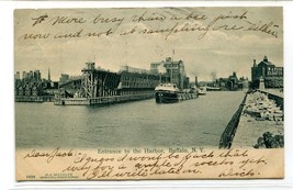 Steamer Harbor Entrance Buffalo New York 1907 postcard - $6.88