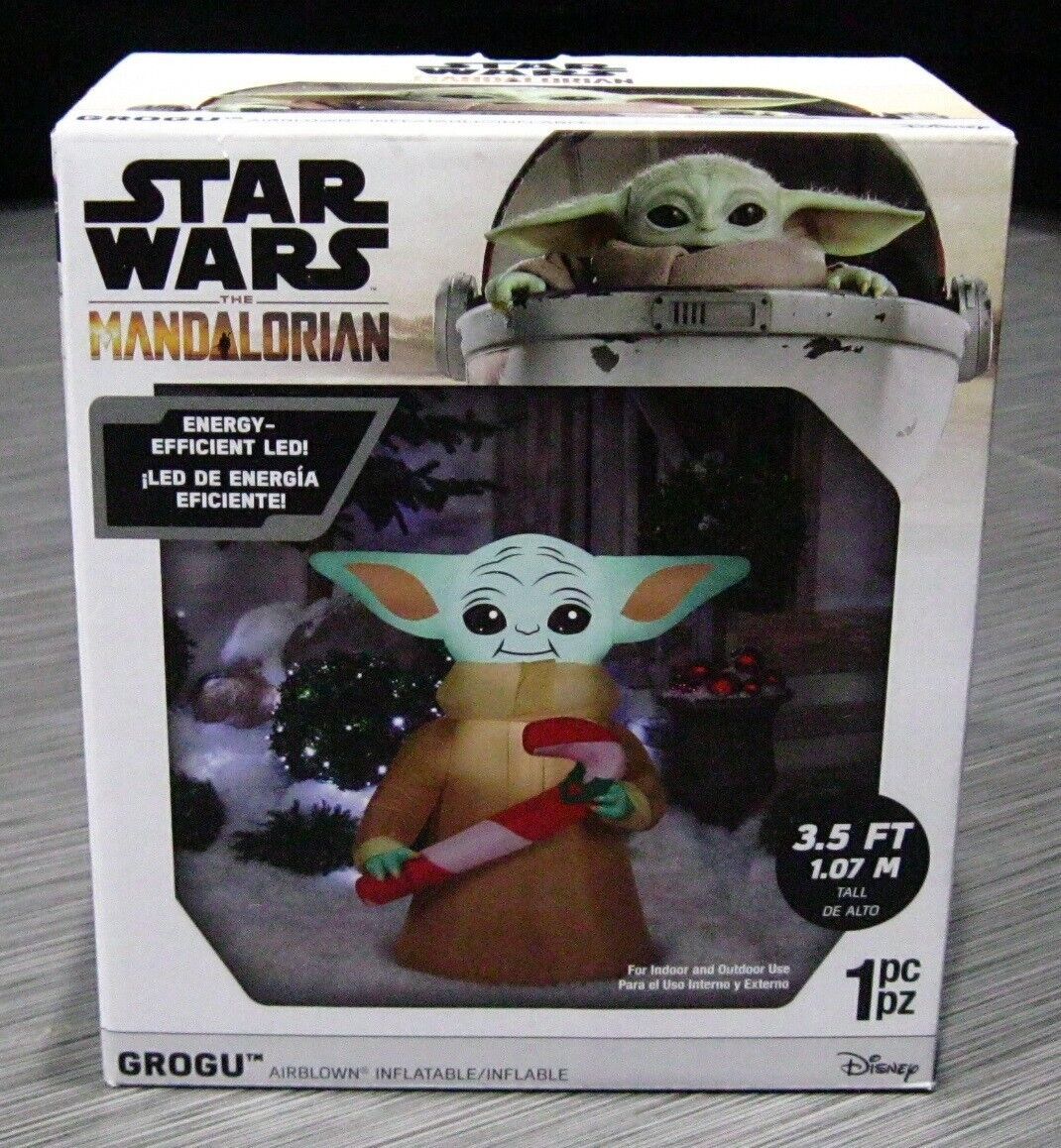 Gemmy STAR WARS Baby YODA Grogu Candy Cane CHRISTMAS Airblown ...