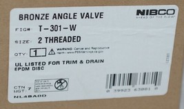 Nibco T 301 W 2 Inch Threaded Bronze Angle Valve Trim Drain image 2