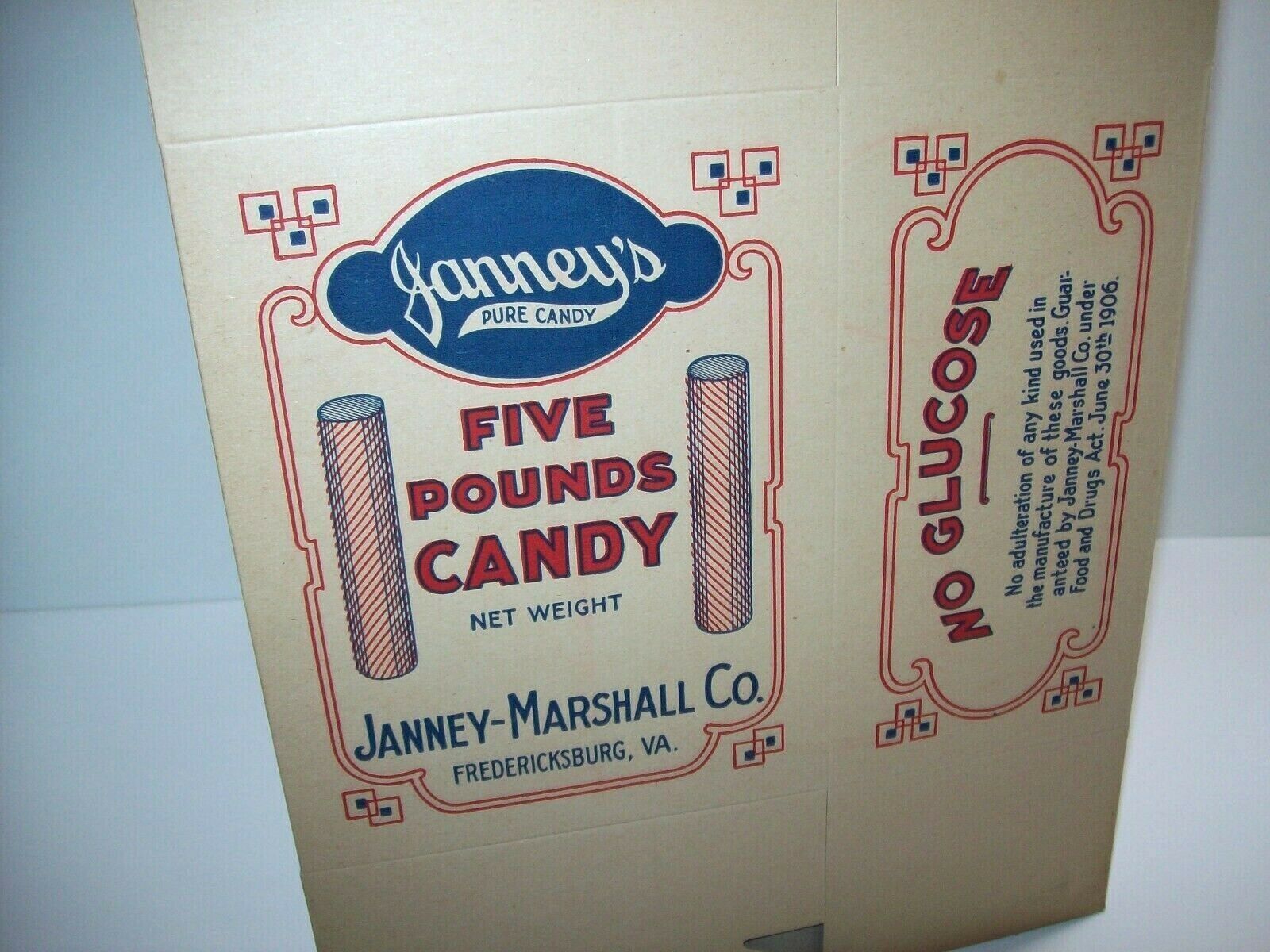 Circa 1910s Candy Box Janney Marshall Old Country Store Stock