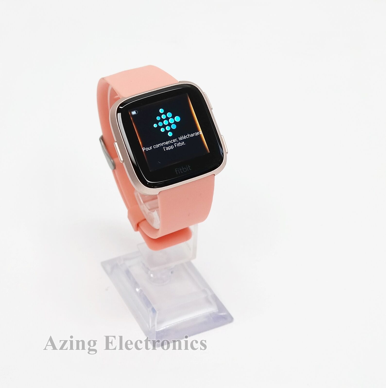 fitbit versa peach smartwatch
