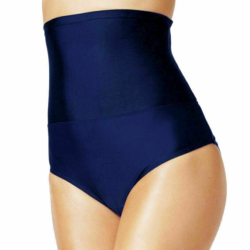 Show full-size image of Island Escape Swimsuit Bottoms Navy Size 10 High Wa...