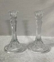 6&quot; Candlesticks Clear Sturdy Glass Holders for Candles Home Decoration S... - $13.92