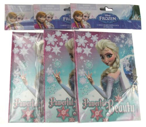Disney Frozen Diary Lock Lot 3 Elsa Movie Powerful Beauty Girls Journal Notebook