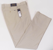 Polo Ralph Lauren Men Beige Flat Front Classic Fit Stretch Chino Pants Trousers - $37.49