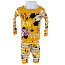 Disney Girls Halloween Pajamas Toddler Baby Minnie Mouse Orange PJs Glow in Dark - £6.33 GBP
