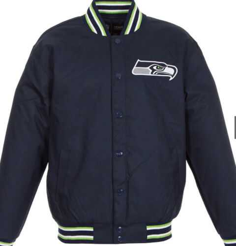 80s Vintage Seattle Seahawks Nylon Snap Jacket / Medium 