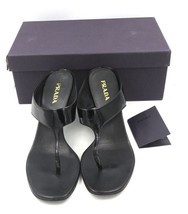 Prada Calzature Donna Caffe Black Leather Heels Size 9.5 UK 39.5 - $98.95