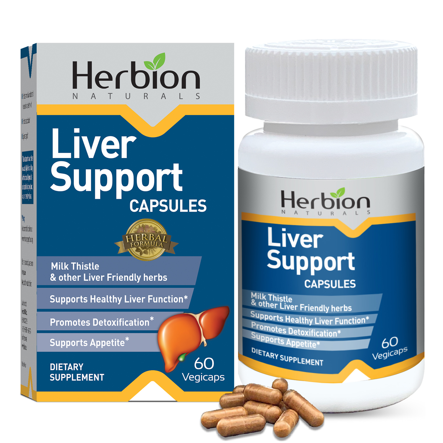 Herbion Naturals Liver Support Herbal Blend with Milk Thistle 60 Vegicaps