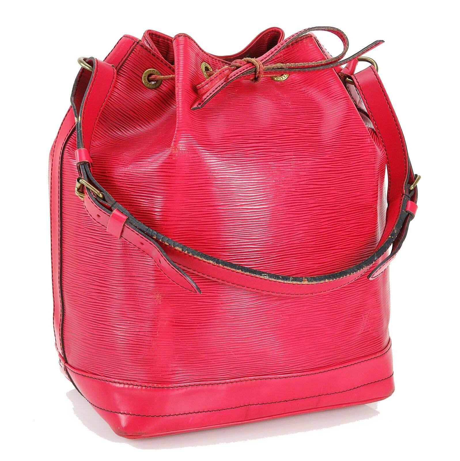 Authentic LOUIS VUITTON Noe Red Epi Leather Shoulder Tote Bag Purse #33712 - Women&#39;s Bags & Handbags