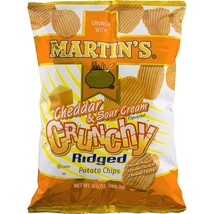 Martin's Crunchy Ridged Potato Chips Cheddar & Sour Cream- 9.5 Oz (4 Bags) - $31.63