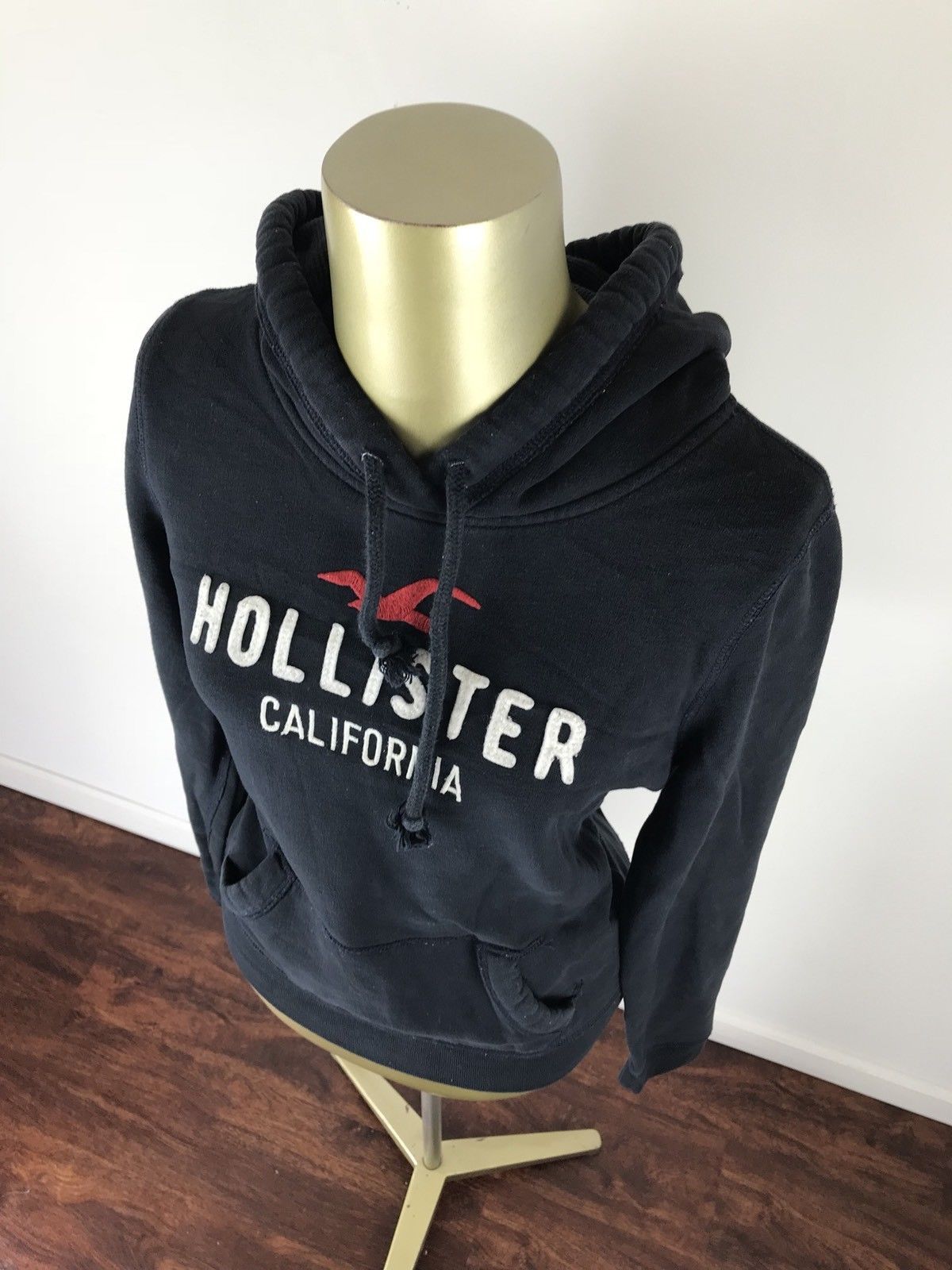 HOLLISTER California Graphic Blue Hooded Sweatshirt Casual Hoodie Women ...