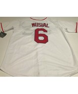 STAN MUSIAL #6 St. Louis Cardinals HOF Cooperstown White Cool Base Jerse... - $148.49