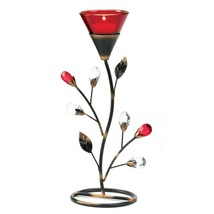 Ruby Red Blossom Tealight Candle Holder - $9.54