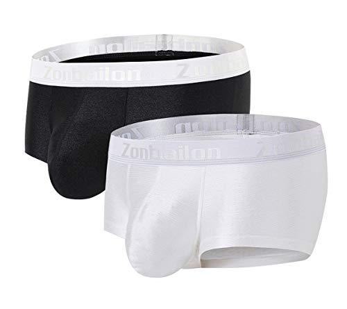 Mens Underwear Sexy Bulge Ball Pouch-2Pack Ice Slik Short Leg Boxer ...