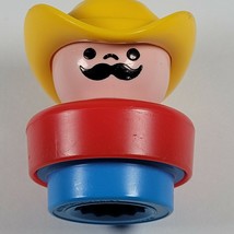 Vintage 1990 Fisher Price Chunky Little People Cowboy With Yellow Hat - $3.99