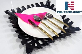 Al- Nurayn Stainless Steel,Brass Handled Flateware Destination Cutlery Set Of 6