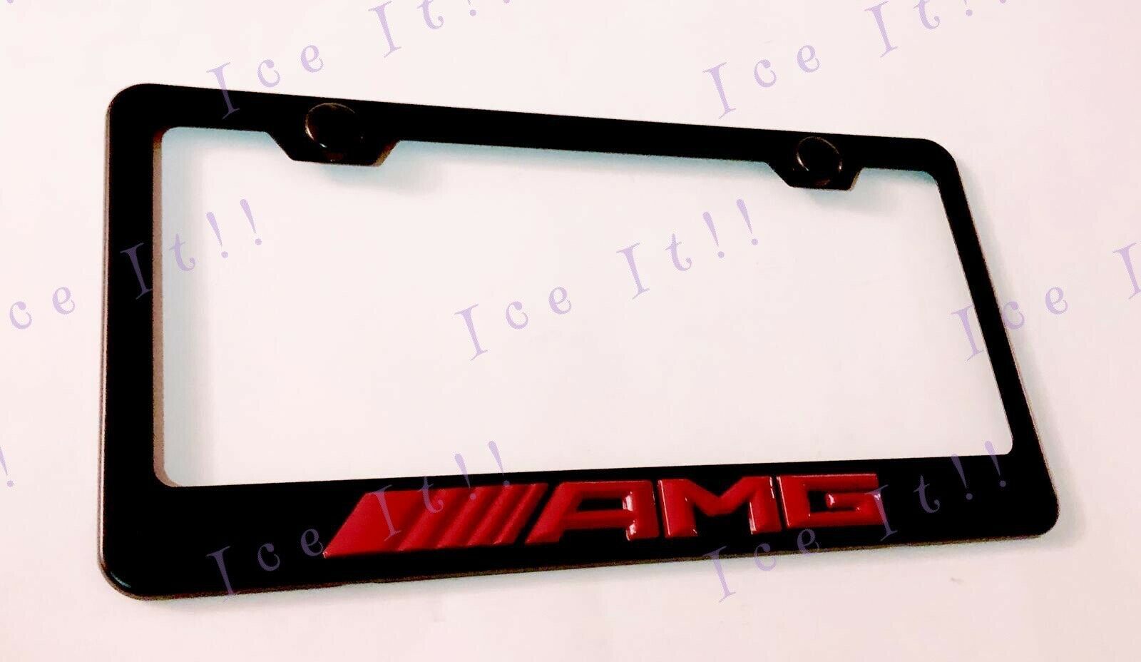 AMG Red Mercedes Benz 3D Emblem Metal Black Stainless Steel License