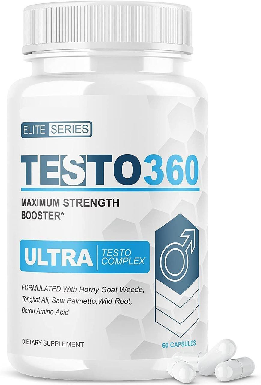 Testo 360- Ultra Testo Complex Maximum Strength Pills-60 Capsules-Free Shipping