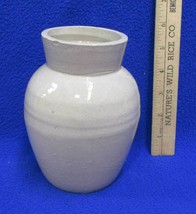 Weymans Snuff Jar Glazed Stoneware Jug Crock Vase Gray 5 3/4&quot; Tall Vintage - $12.86