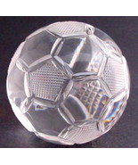 Hand Cut Glass soccer ball award customize paperweight  - $64.20
